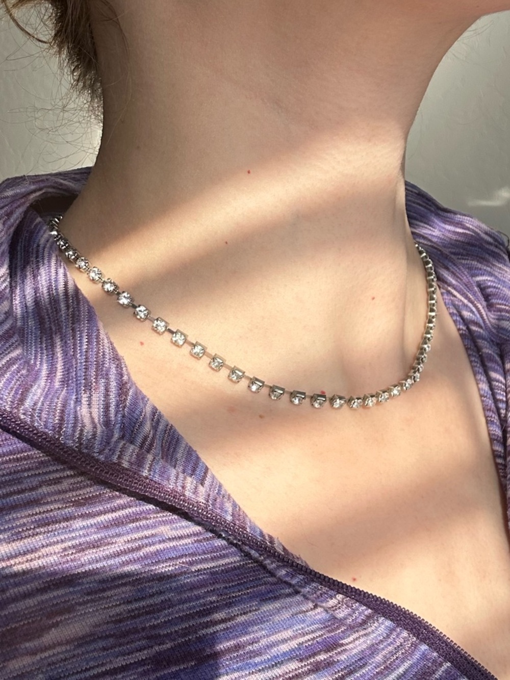 Sterling Silver Cubic Zirconia Tennis Necklace - Silver